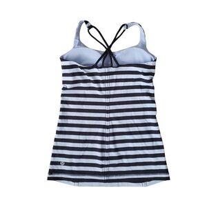 lululemon athletica Black and White Striped Tank Top